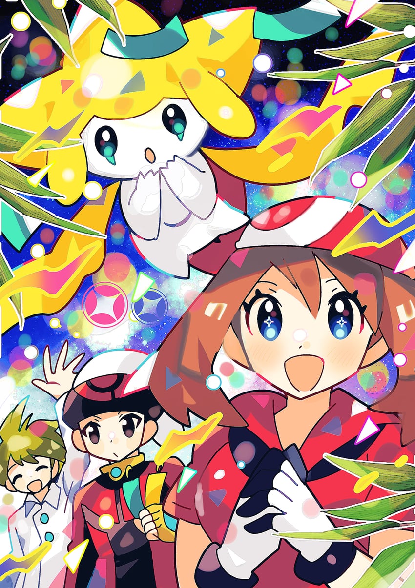 may, brendan, jirachi, and wally (pokemon and 1 more) drawn by anidler91
