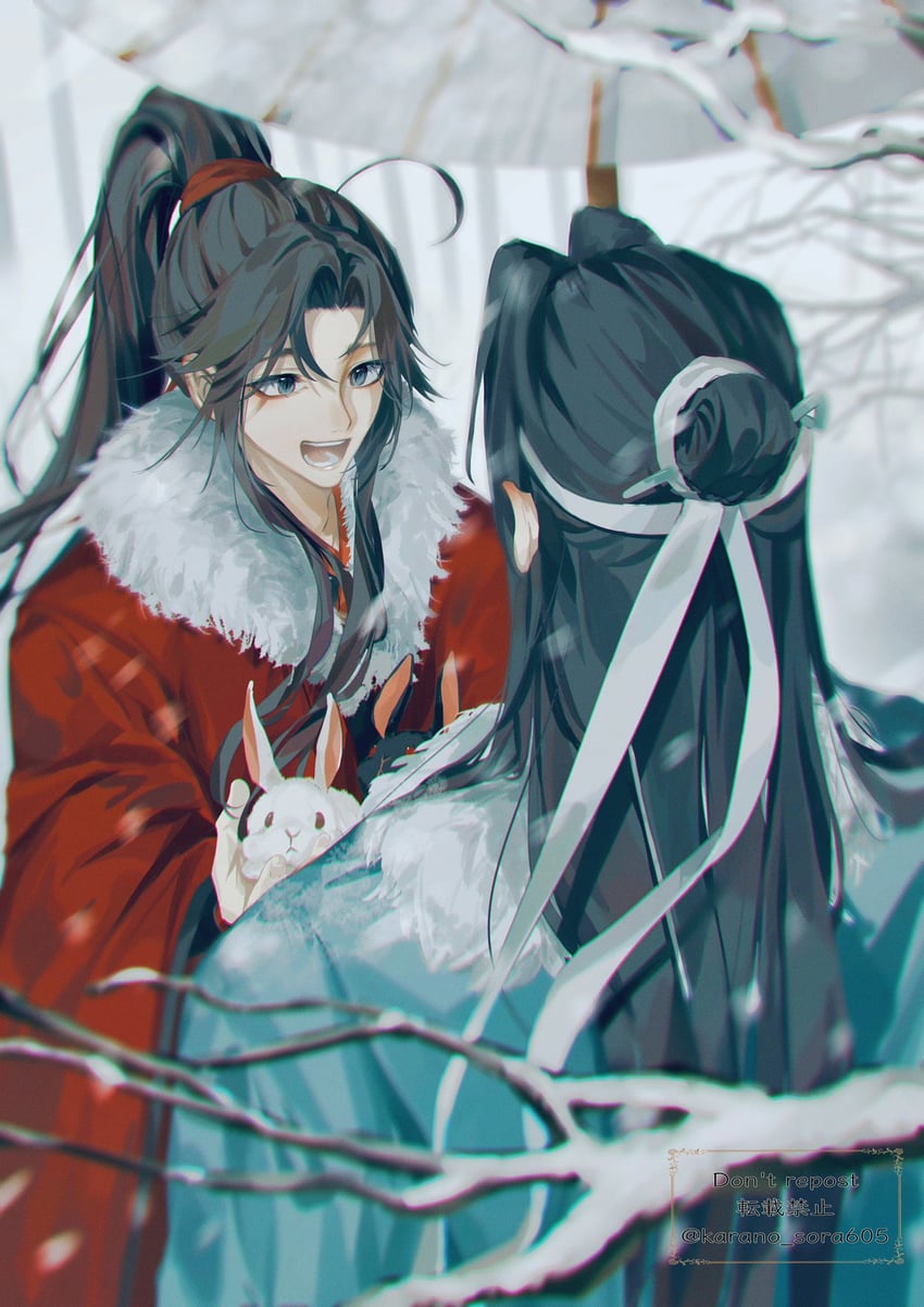 wei wuxian and lan wangji (modao zushi) drawn by karanosora