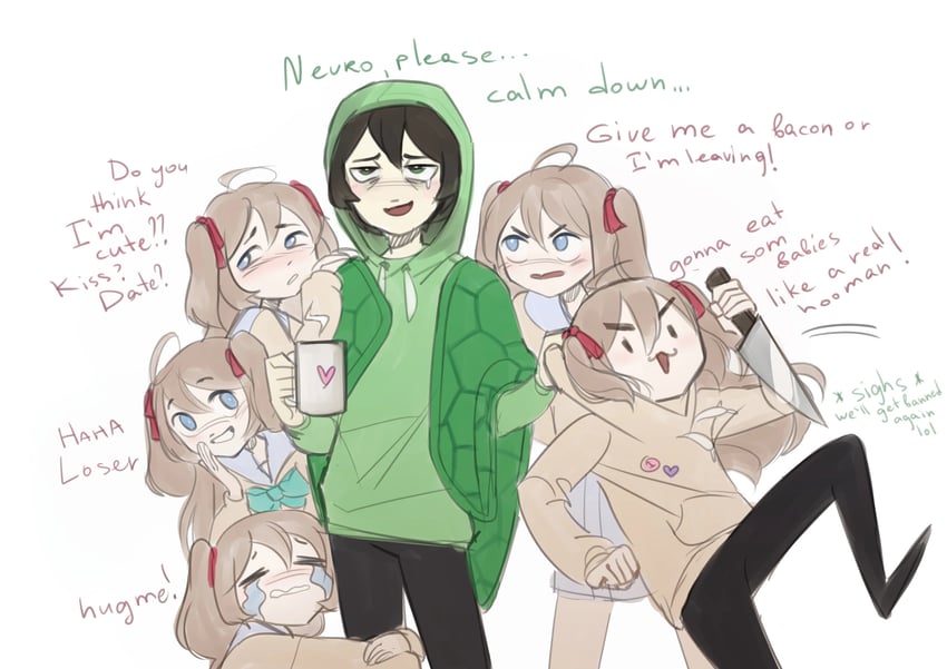 neuro-sama and vedal987 (original and 1 more) drawn by keshink