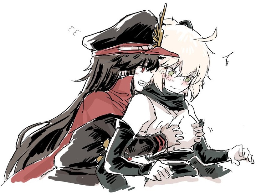 okita souji and oda nobunaga (fate and 2 more) drawn by nejikyuu
