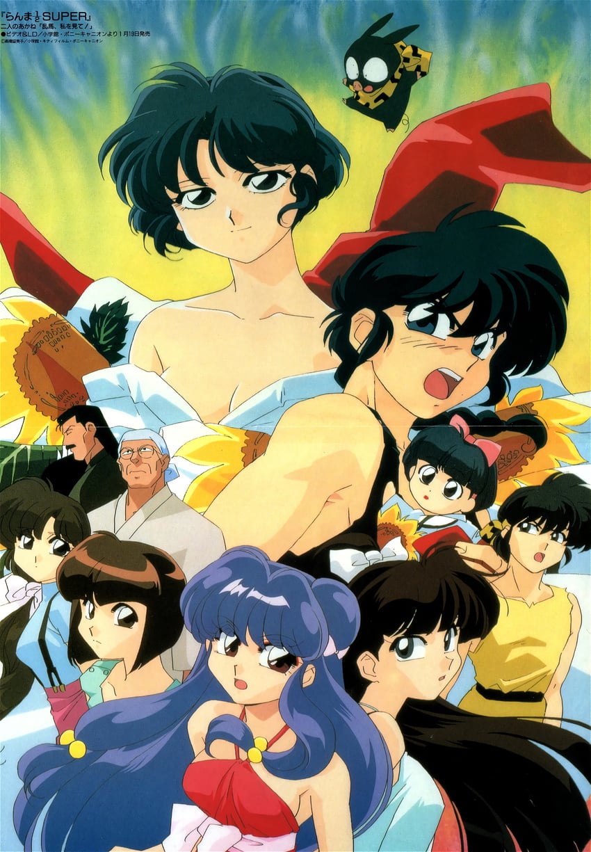 shampoo, tendou akane, saotome ranma, p-chan, hibiki ryouga, and 5 more (ranma 1/2 and 1 more)