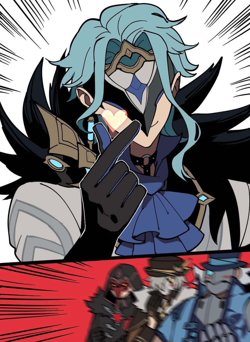 dottore and fatui pyro agent (genshin impact) drawn by thotep