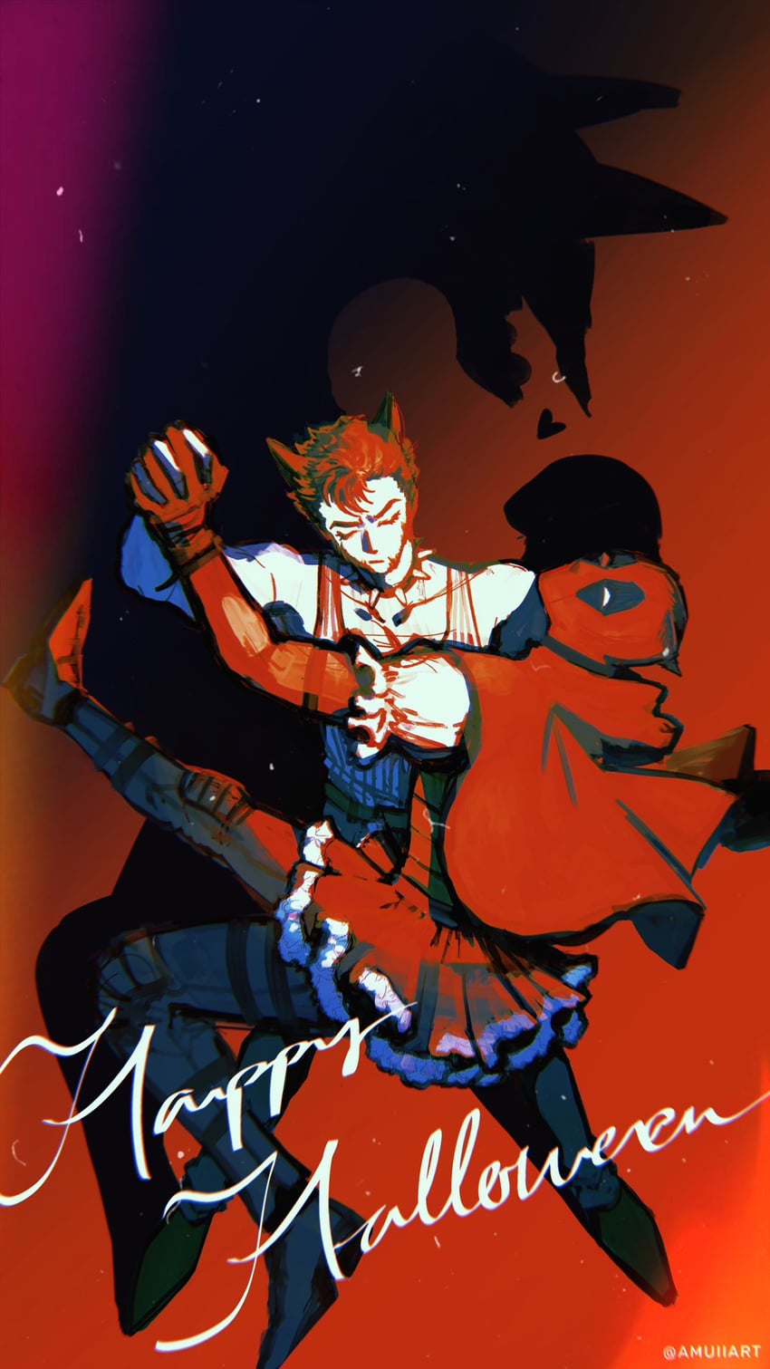 little red riding hood, wolverine, deadpool, and big bad wolf (marvel and 5 more) drawn by amuii