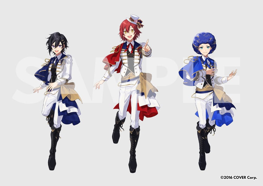 astel leda, hanasaki miyabi, and kanade izuru (holostars) drawn by xia_(ryugo)