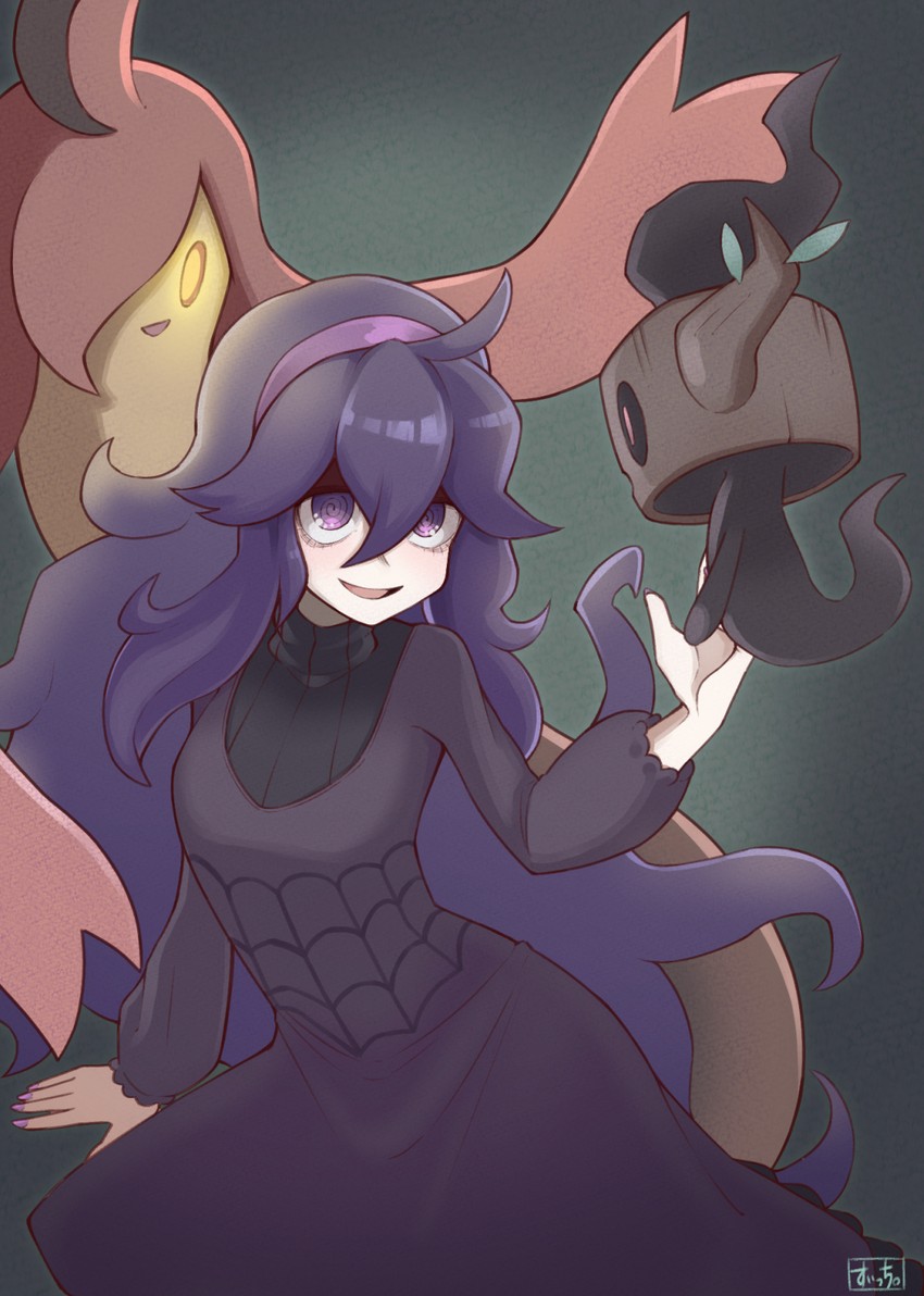 hex maniac, phantump, and gourgeist (pokemon and 1 more) drawn by suitchi._(user_trcd4334)