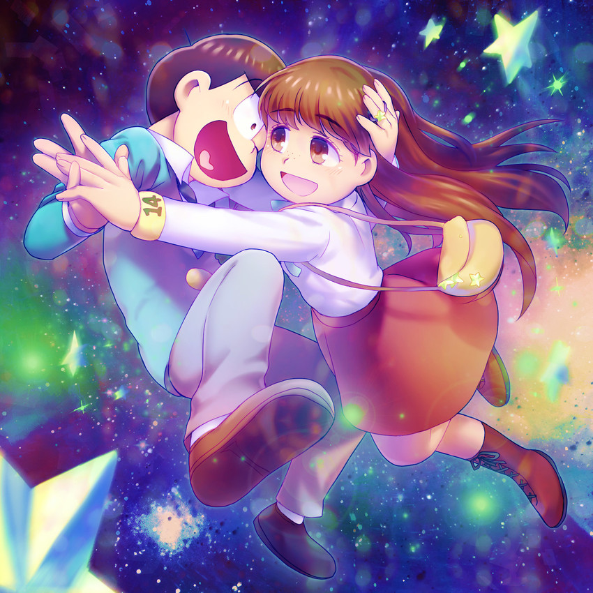 matsuno jyushimatsu and jyushimatsu's girlfriend (osomatsu and 2 more) drawn by show_chiku-by