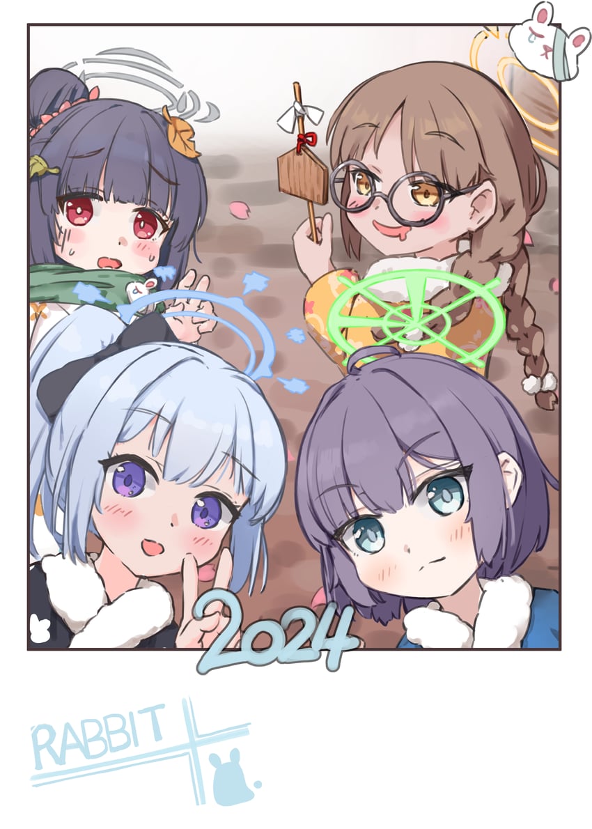 miyu, miyako, saki, and moe (blue archive) drawn by tigerbudcat