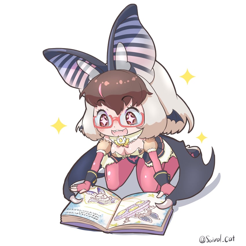 brown long-eared bat and poporu (kemono friends and 1 more) drawn by saival_cat