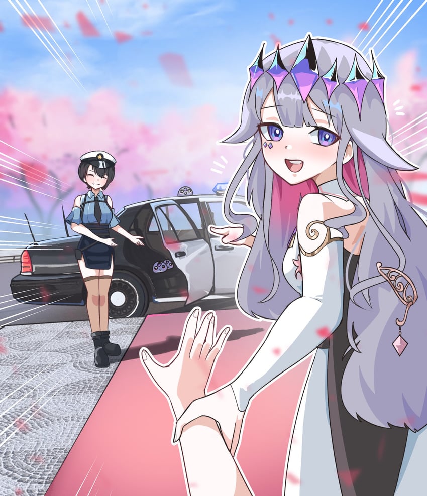 oozora subaru, koseki bijou, and pebble (hololive and 1 more) drawn by scie_art
