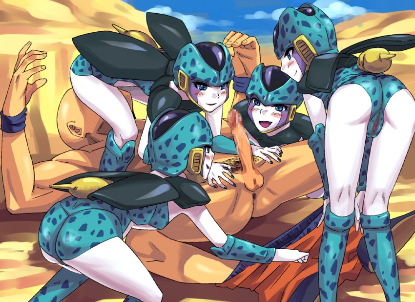 kuririn and cell junior (dragon ball and 1 more)