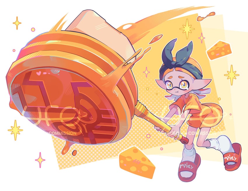 inkling player character and inkling girl (splatoon) drawn by ufo_sw