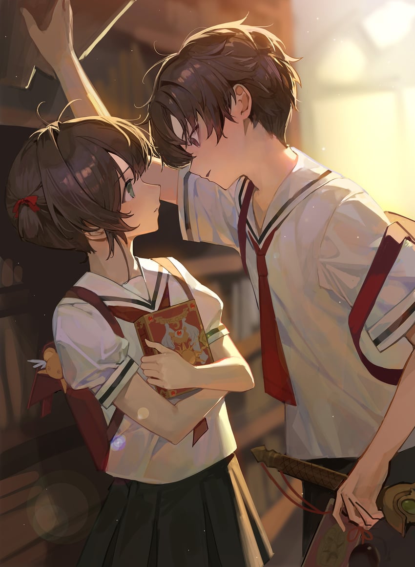 kinomoto sakura and li syaoran (cardcaptor sakura) drawn by chyoel