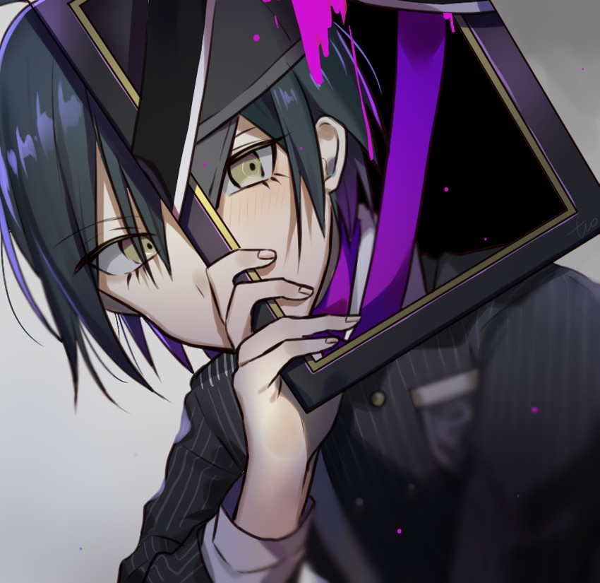 saihara shuichi (danganronpa and 1 more) drawn by huyuharu0214