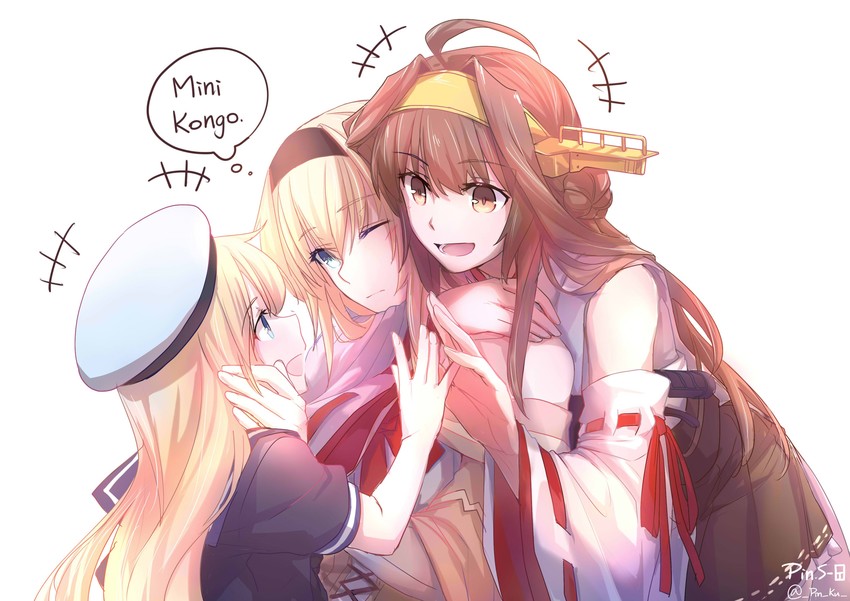kongou, warspite, kongou kai ni, jervis, and touyama nao (kantai collection) drawn by pin.s