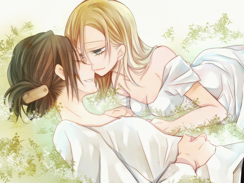 krista lenz and ymir (shingeki no kyojin) drawn by mizuyu