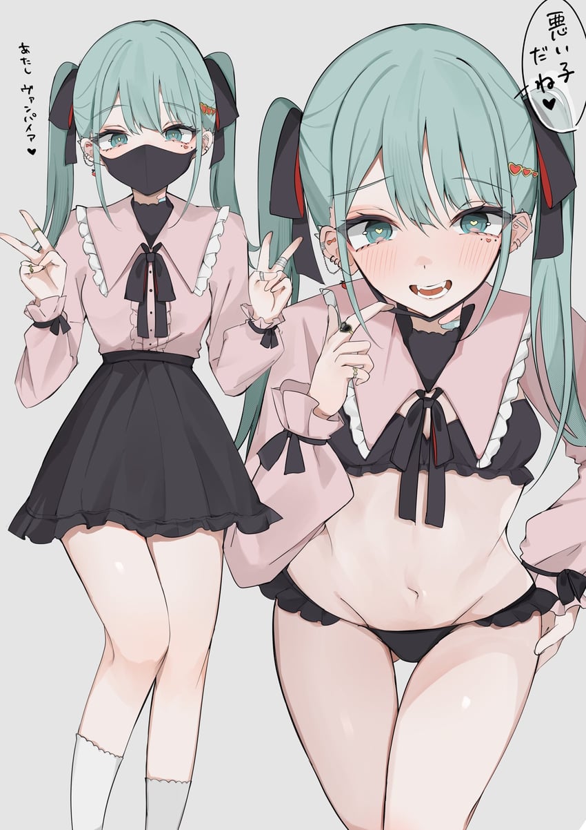 hatsune miku (vocaloid and 1 more) drawn by waimoniku
