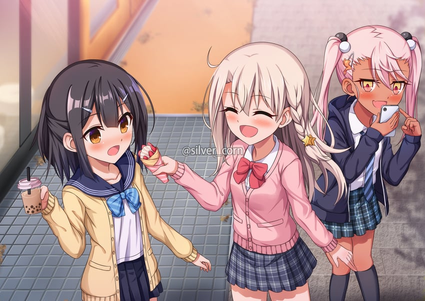 illyasviel von einzbern, chloe von einzbern, and miyu edelfelt (fate and 1 more) drawn by morokoshi_(tekku)
