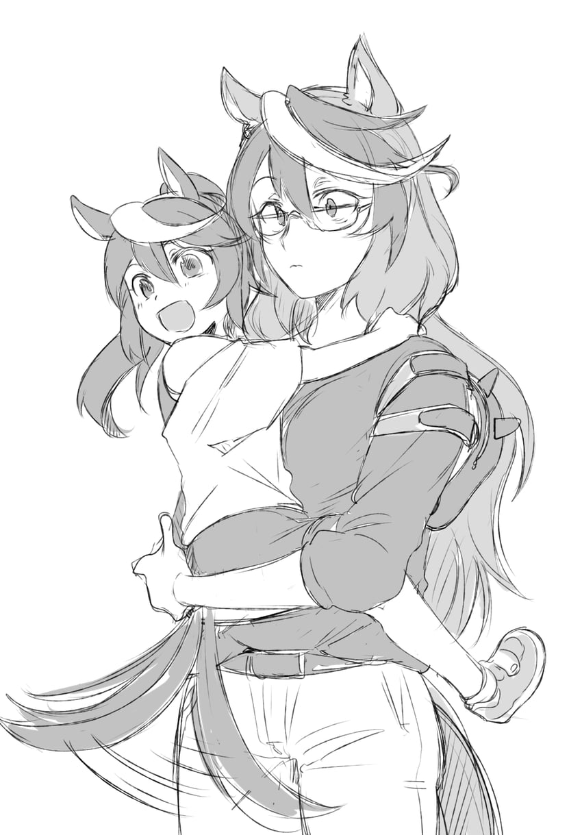 tokai teio and symboli rudolf (umamusume) drawn by mijinko_(83nabe)