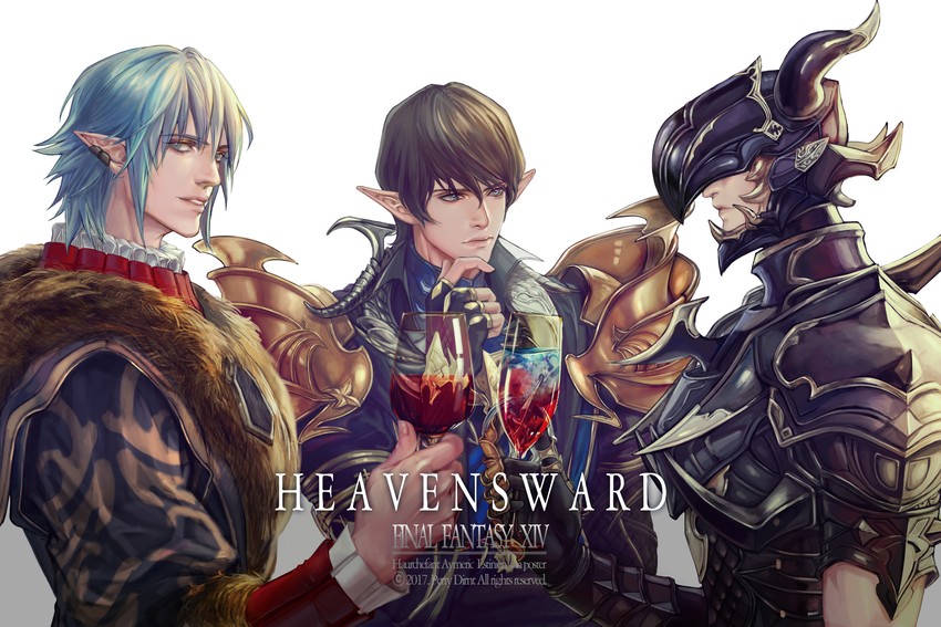 dragoon, estinien varlineau, haurchefant greystone, aymeric de borel, and temple knight (final fantasy and 1 more) drawn by perry_(perrydirnt92)