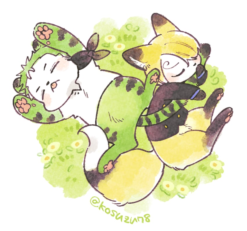roronoa zoro and sanji (one piece) drawn by mitsubachi_koucha