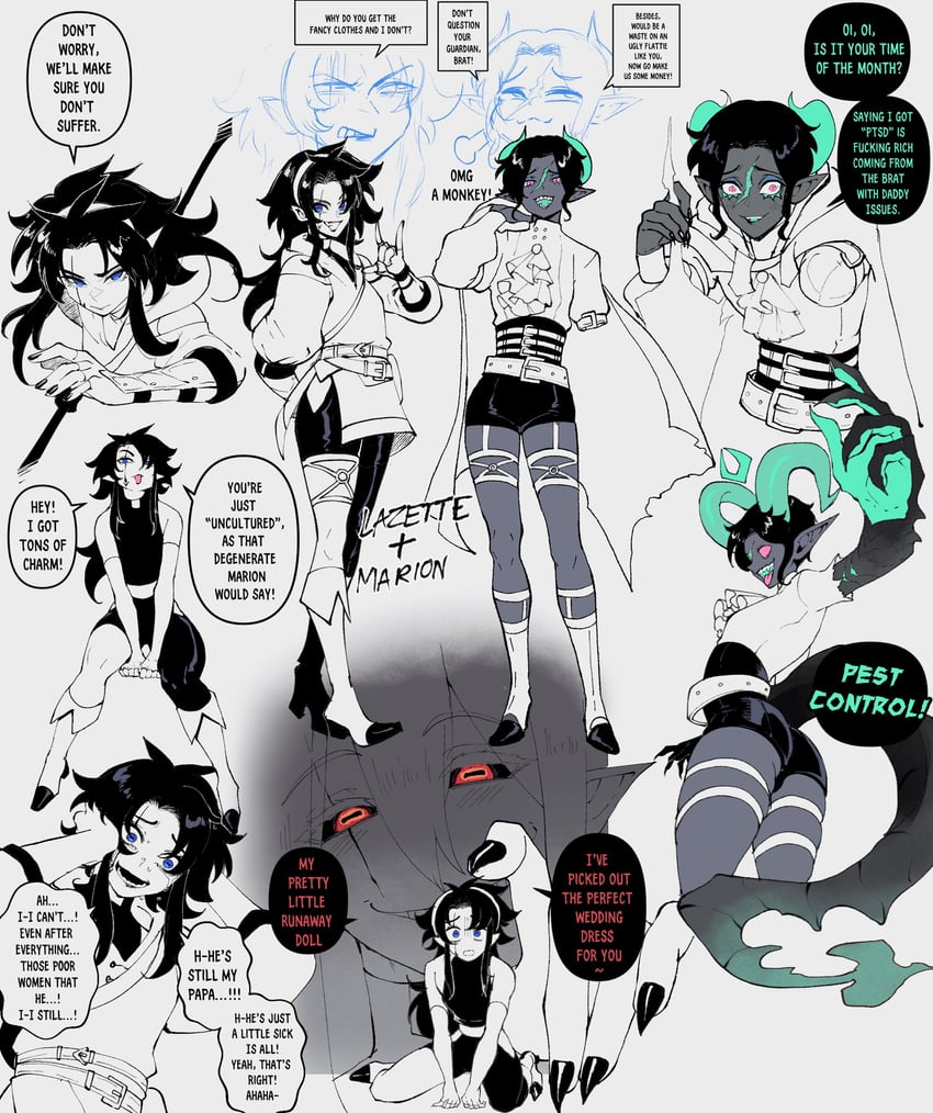 sister almonde, mariah, and lazarus (original and 1 more) drawn by nyantcha