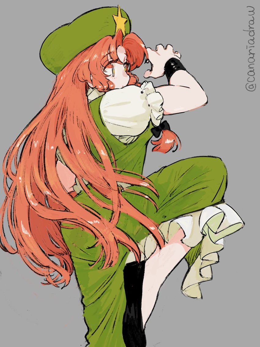 hong meiling (touhou and 1 more) drawn by canariadraw