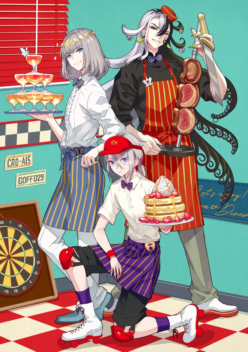 oberon, ashiya douman, and prince of lan ling (fate and 1 more) drawn by nishimura_eri