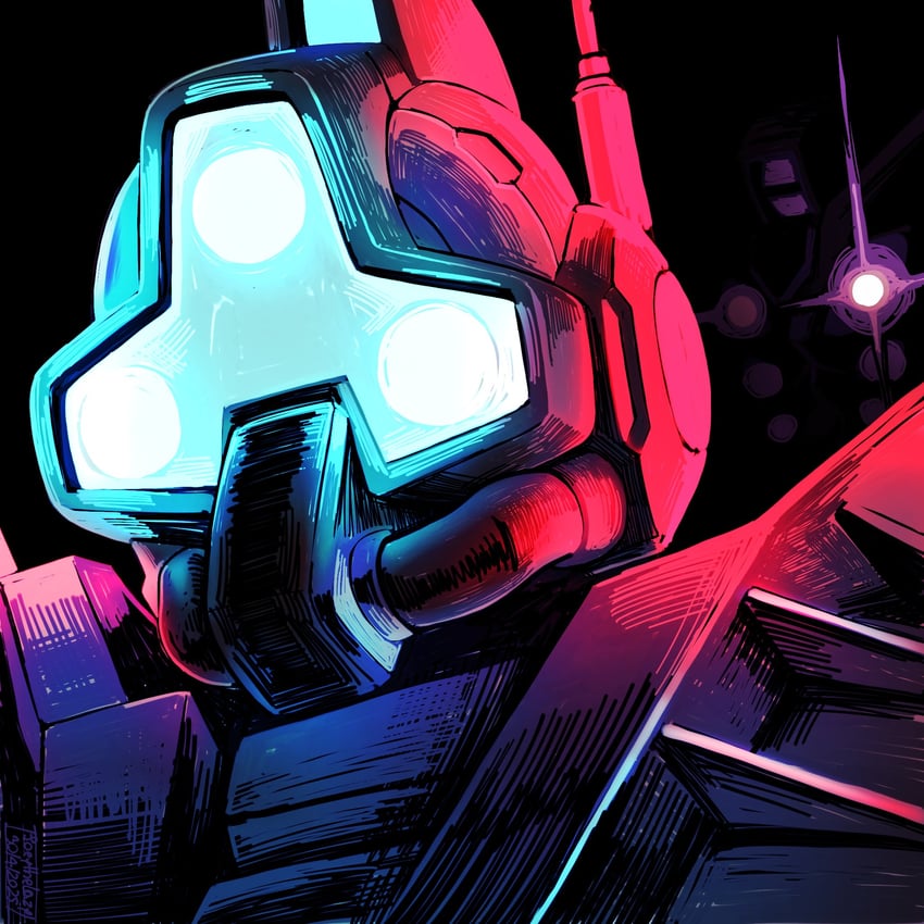 red gundam and gelgoog (gundam and 1 more) drawn by joey_the_lazy