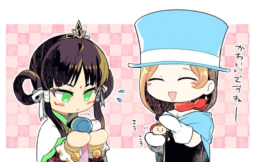 apollo justice, trucy wright, nahyuta sahdmadhi, rayfa padma khura'in, and dhurke sahdmadhi (ace attorney and 1 more) drawn by asayosi_k