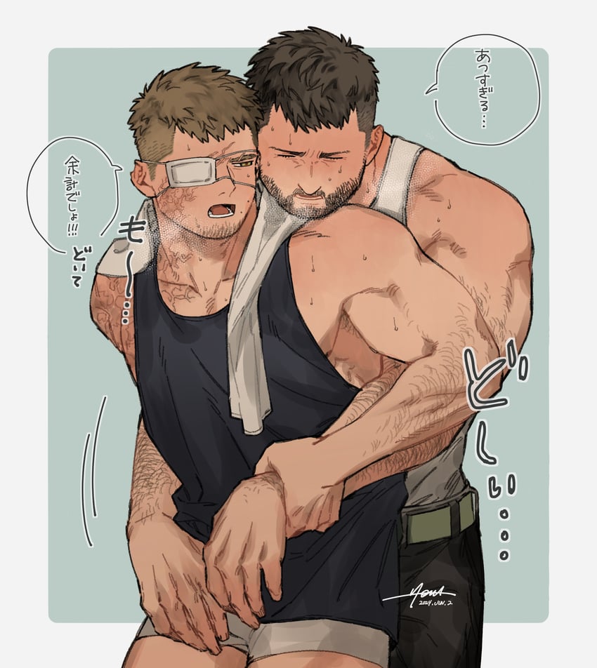 chris redfield and piers nivans (resident evil and 1 more) drawn by moto23059
