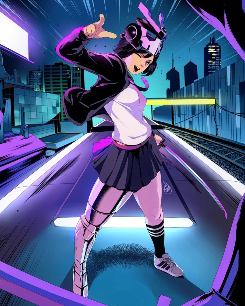 mariko (original) drawn by aka_burning_flame and quiccs