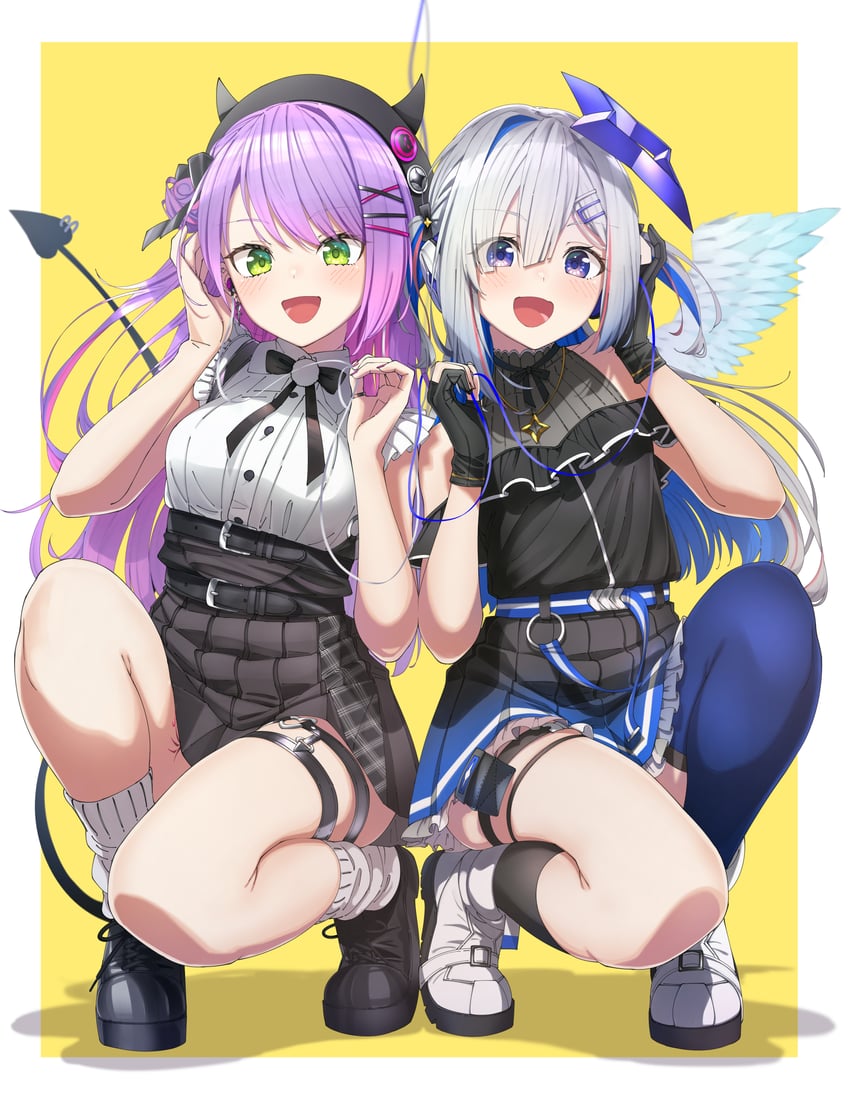 tokoyami towa and amane kanata (hololive) drawn by shinomu_(cinomoon)
