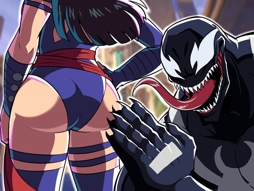 psylocke and venom (marvel and 3 more) drawn by tina_fate