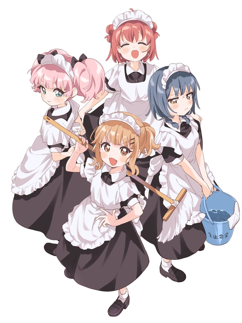 akaza akari, yoshikawa chinatsu, oomuro sakurako, and furutani himawari (yuruyuri) drawn by namori