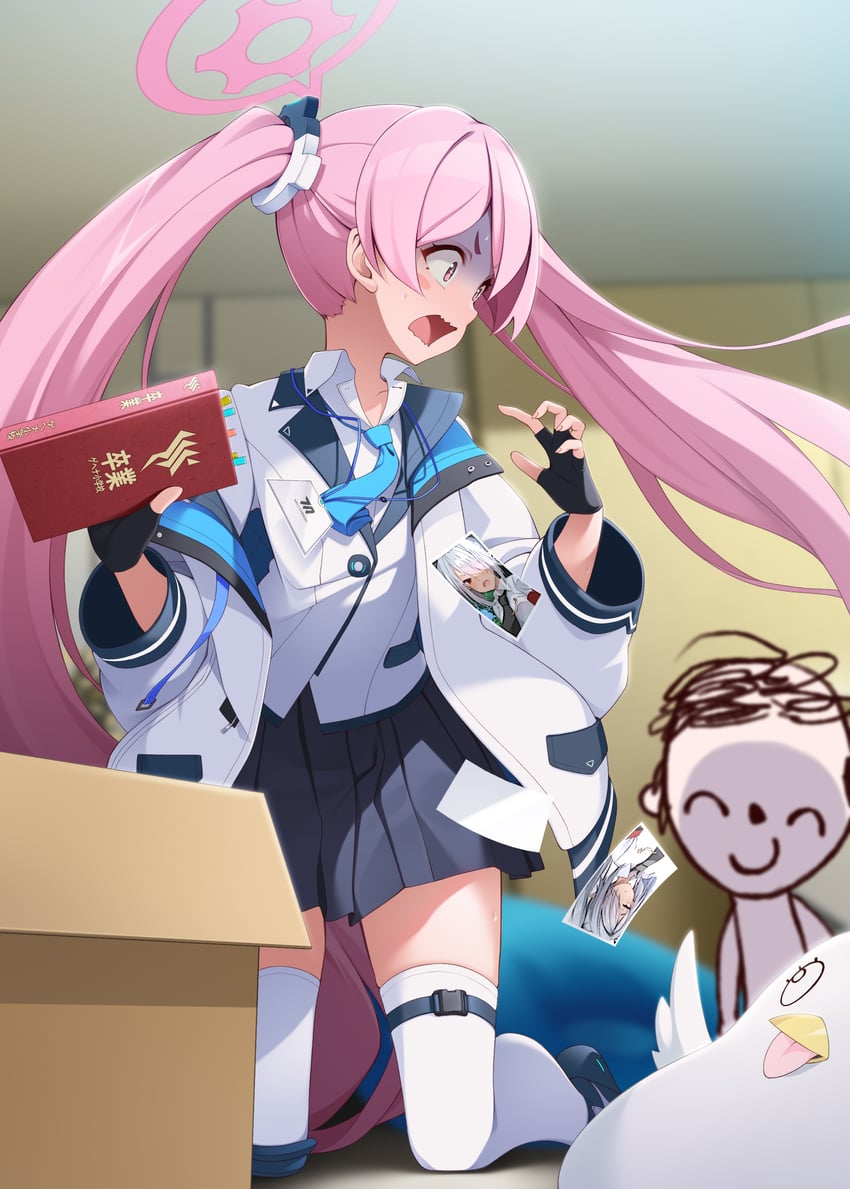 sensei, doodle sensei, iori, peroro, and koyuki (blue archive) drawn by mofu_namako