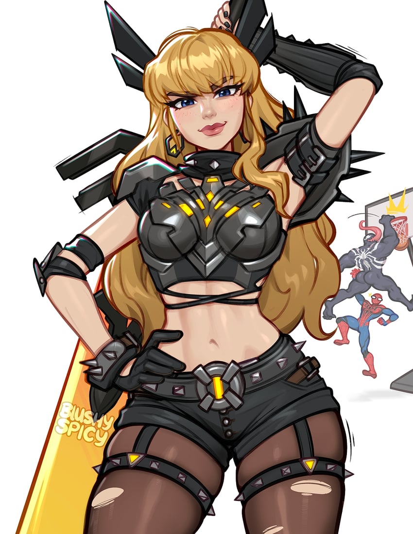 spider-man, venom, and magik (marvel and 3 more) drawn by blushyspicy