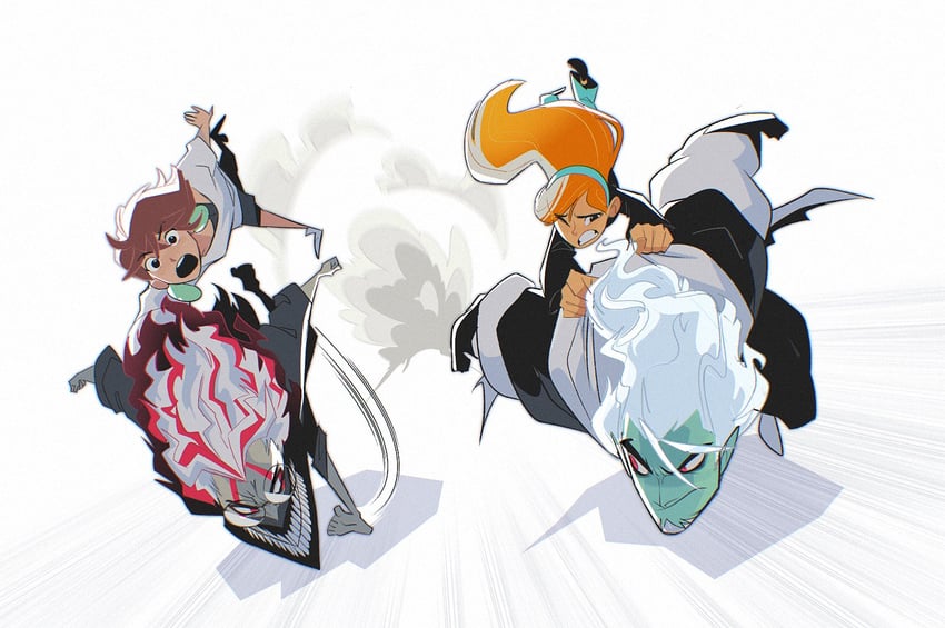 ayase momo, takakura ken, jasmine fenton, and dark danny (dandadan and 1 more) drawn by krossan
