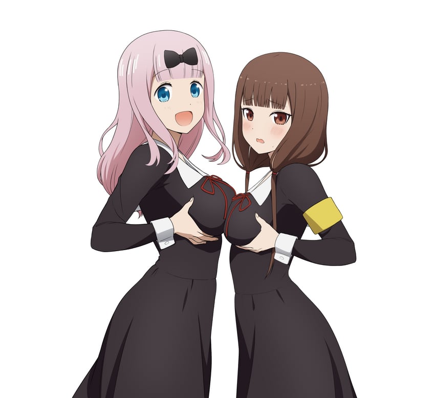 fujiwara chika and iino miko (kaguya-sama wa kokurasetai ~tensai-tachi no renai zunousen~) drawn by coro_fae