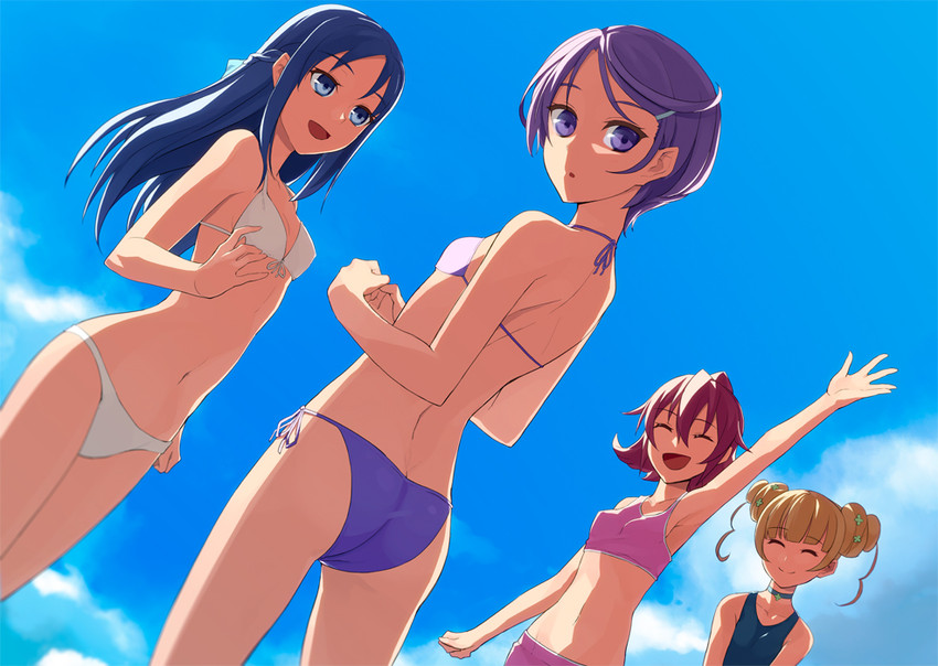 hishikawa rikka, aida mana, kenzaki makoto, and yotsuba alice (precure and 1 more) drawn by prime_(prime_tw)