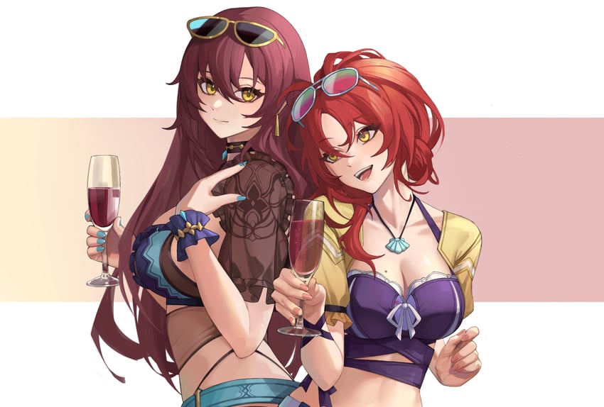 murata himeko and eden (honkai and 1 more) drawn by tutou_jiang