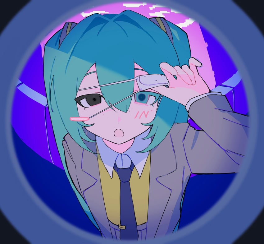hatsune miku (vocaloid and 1 more) drawn by nial