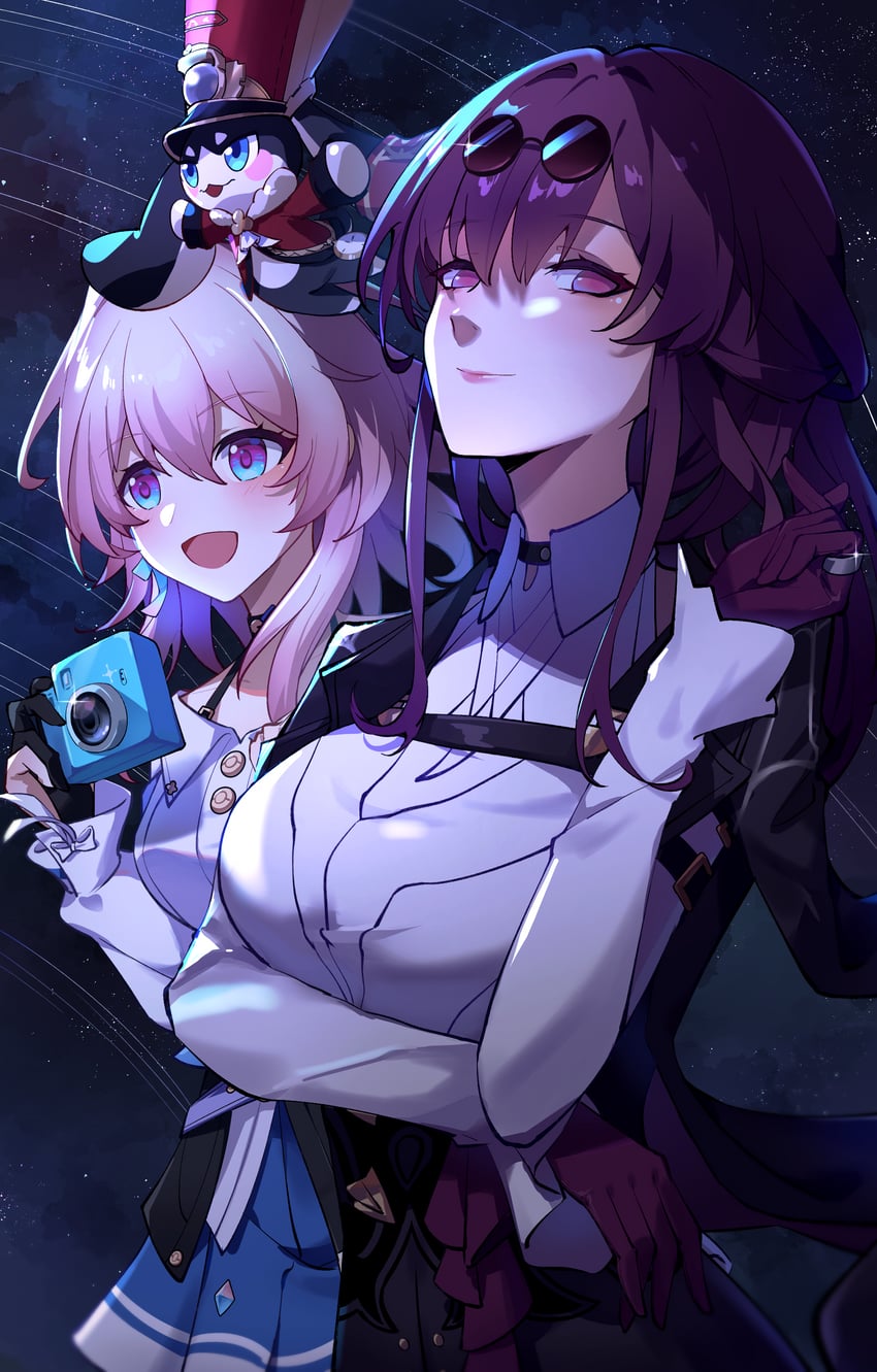 kafka, march 7th, and pom-pom (honkai and 1 more) drawn by feng_yi_xiao