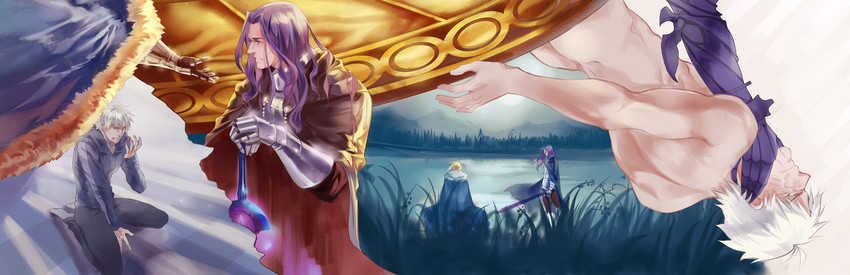 artoria pendragon, saber, matou kariya, berserker, and lancelot (fate and 1 more) drawn by moore_(526250462qqcom)