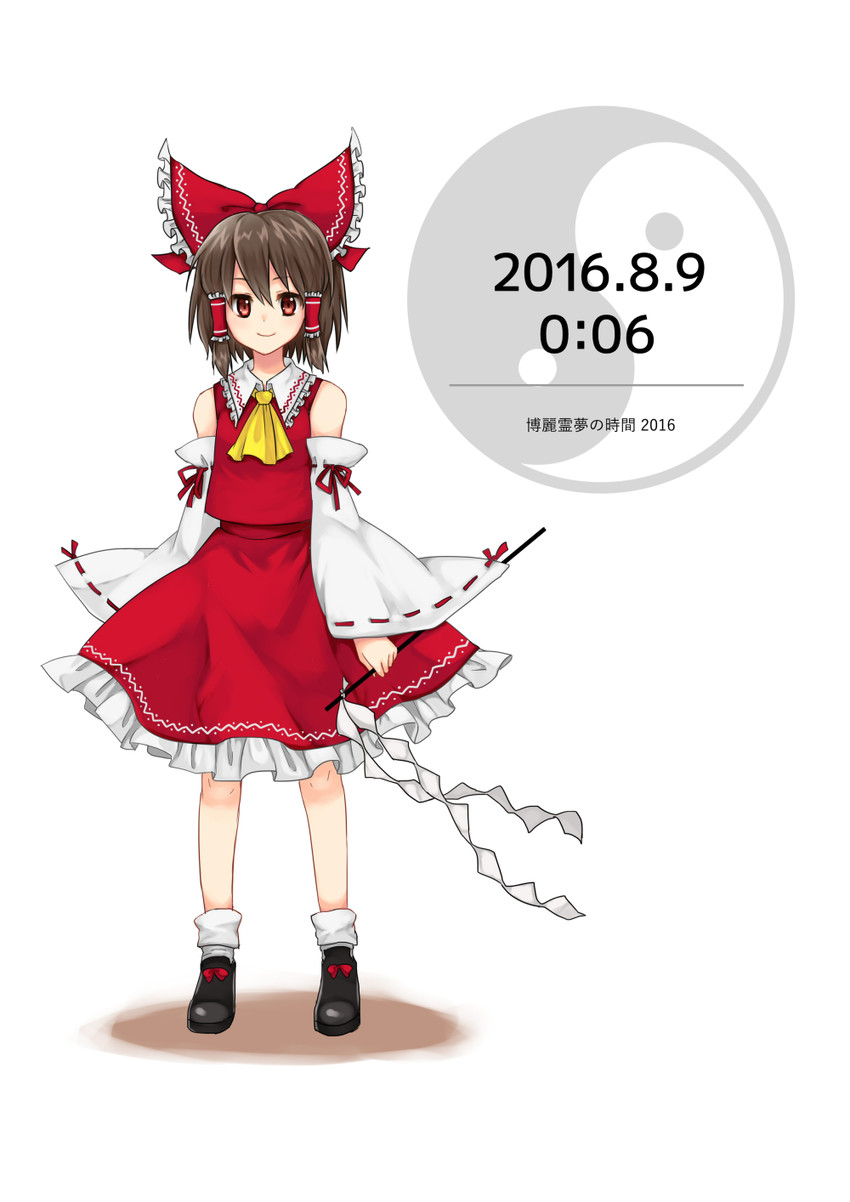 hakurei reimu (touhou) drawn by monrooru