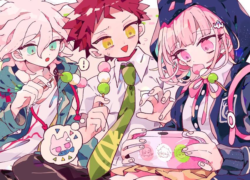 nanami chiaki, komaeda nagito, and hinata hajime (danganronpa and 2 more) drawn by osshouri55