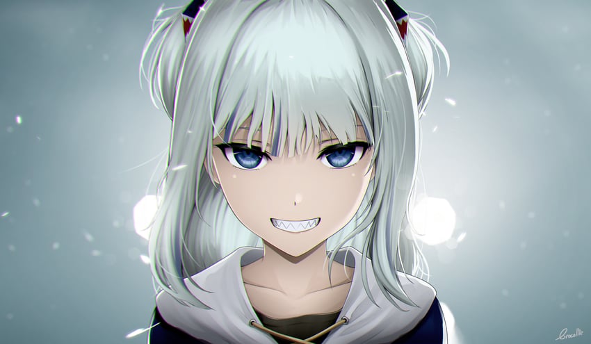 gawr gura (hololive and 1 more) drawn by brocollie