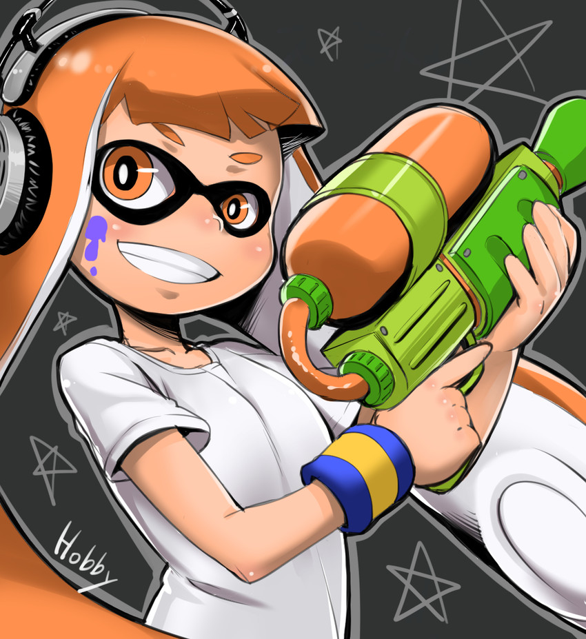 inkling player character, inkling girl, and kaori (splatoon and 1 more) drawn by hobby_(kento)