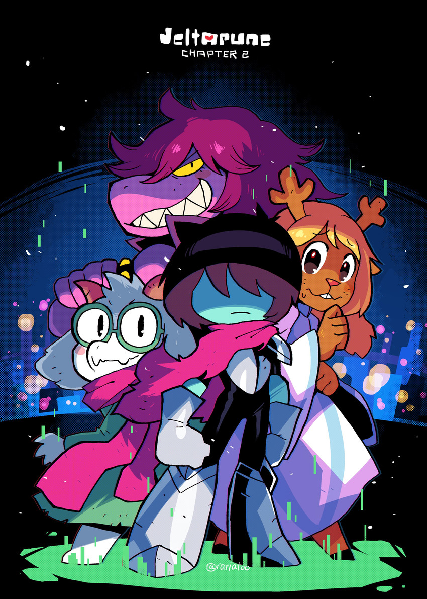 kris, noelle holiday, ralsei, and susie (deltarune) drawn by rariatto_(ganguri)