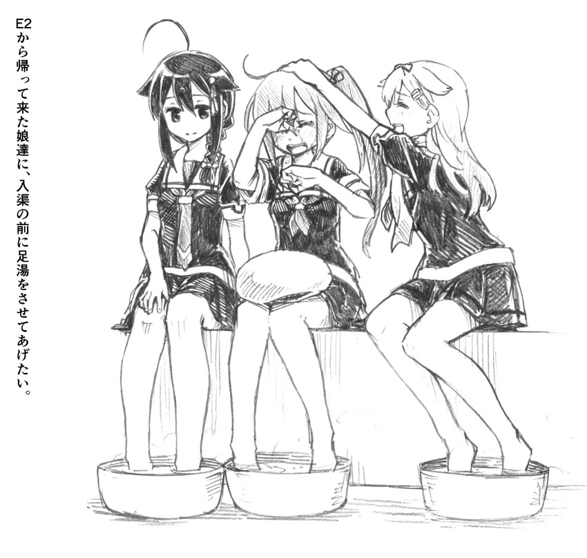 shigure, yuudachi, and harusame (kantai collection) drawn by gouta_(nagishiro6624)
