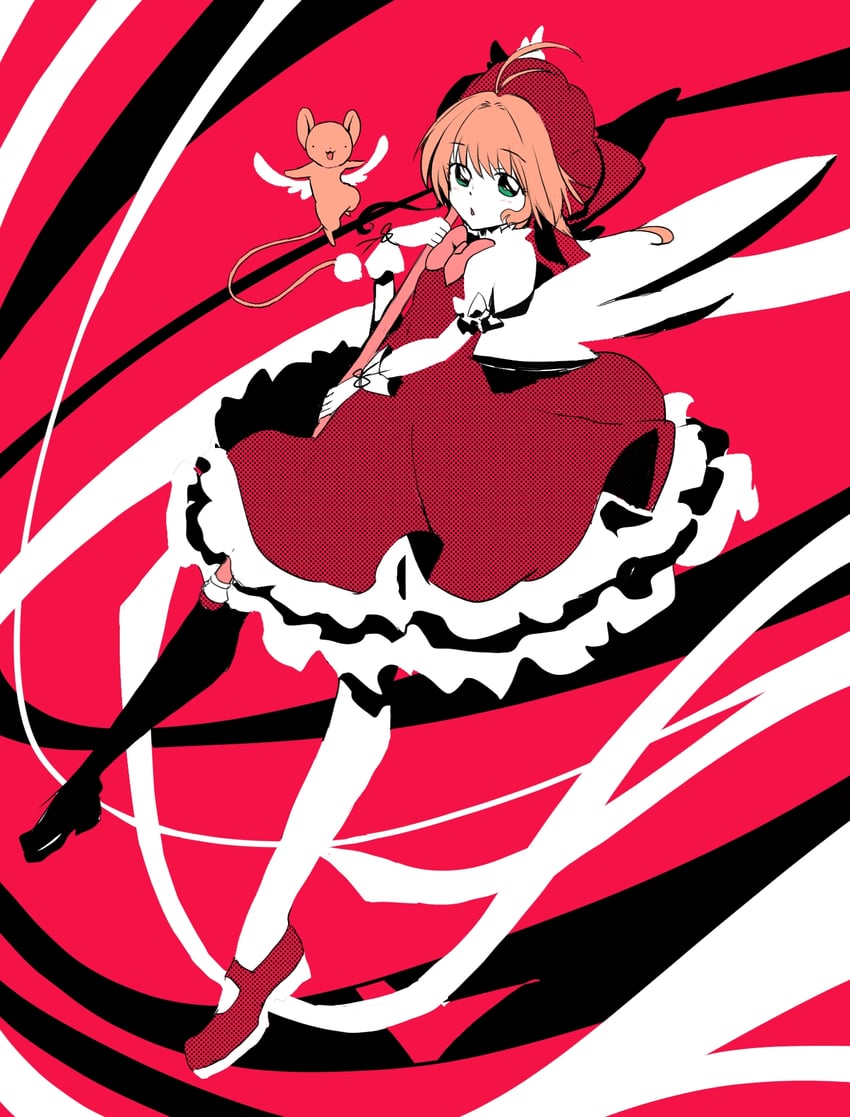 kinomoto sakura and kero (cardcaptor sakura) drawn by shishi_(kuroear99)